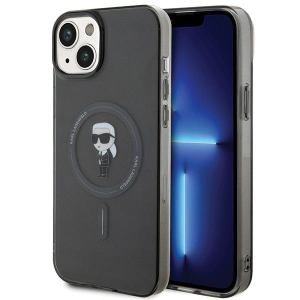 Karl Lagerfeld IML IML Ikonik MagSafe kotelo iPhone 15 Plus - musta