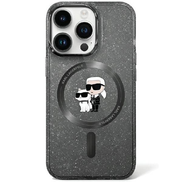 Karl Lagerfeld KLHMN61HGKCNOK iPhone 11/XR 6.1" musta kovakotelo Karl & Choupette Glitter MagSafe