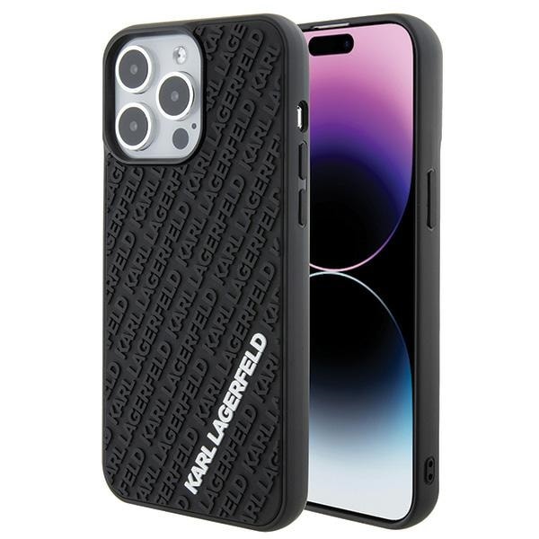 Karl Lagerfeld 3D kumi Multi Logo tapauksessa iPhone 15 Pro Max - musta