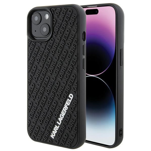 Karl Lagerfeld 3D kumi Multi Logo tapauksessa iPhone 15 - musta