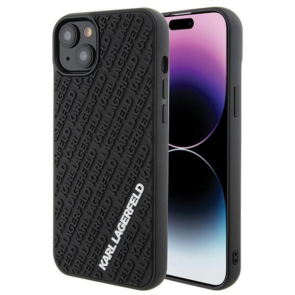 Karl Lagerfeld 3D kumi Multi Logo tapauksessa iPhone 15 Plus - musta