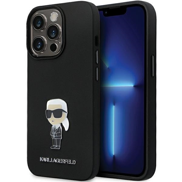 Karl Lagerfeld KLHCP14XSMHKNPK iPhone 14 Pro Max 6.7" kotelo - musta Silikoni Ikonik metalli Pin
