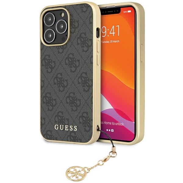 Guess 4G Charms Collection -kotelo iPhone 14 Pro:lle - harmaa