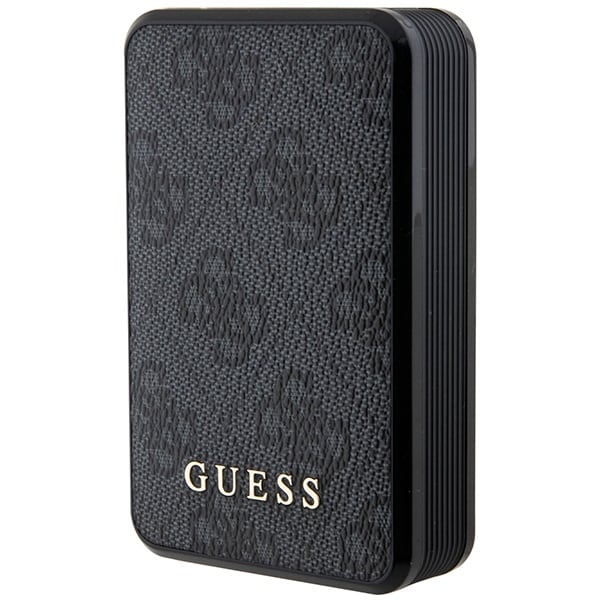 Guess Powerbank 18W GUPB10DP4GEGK 10000mAh musta/musta 4G Nahka Metalli Logo