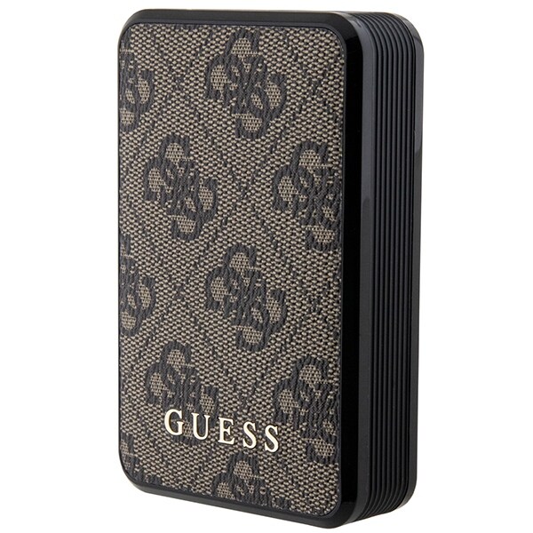 Guess Powerbank 18W GUPB10DP4GEGW 10000mAh ruskea/ruskea 4G Nahka Metalli Logo