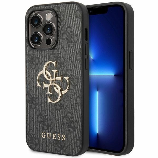 Guess 4G Big Metal Logo kotelo iPhone 15 Pro Max - harmaa