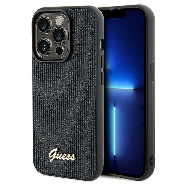 Guess Disco Metal Script -kotelo iPhone 13 Pro / 13 - mustalle iPhone 13 Pro / 13 - musta