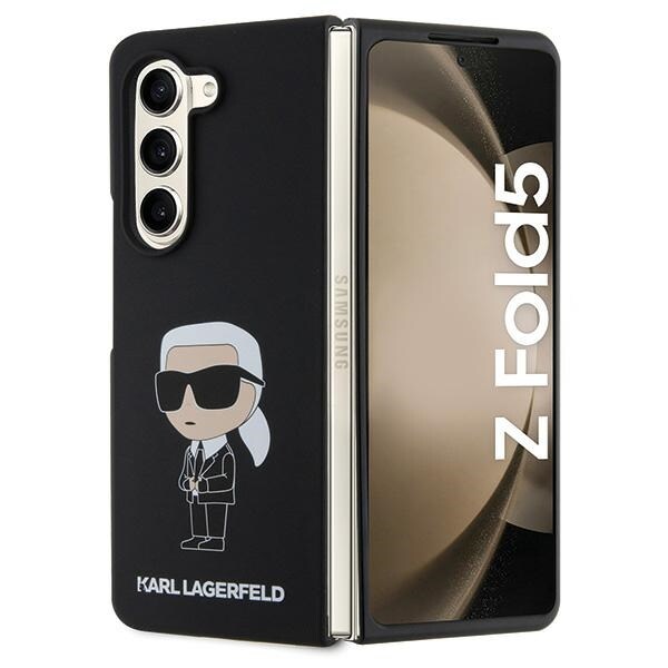 Karl Lagerfeld KLHCZFD5SNIKBCK Z Fold5 kovakotelo musta/musta Silikoni Ikonik