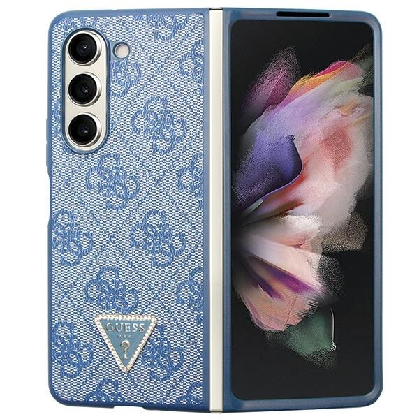 Guess 4G Triangle Strass Kotelo Samsung Galaxy Z Fold 5 - sininen