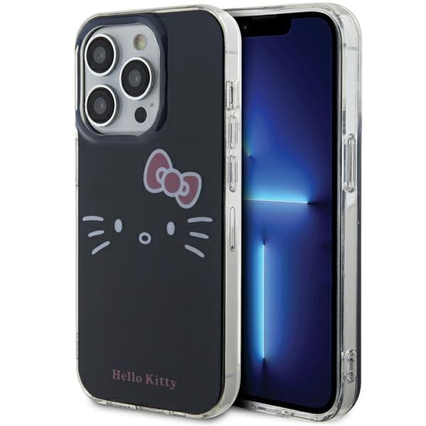 Hello Kitty IML Kitty Face tapauksessa iPhone 13 Pro Max - musta