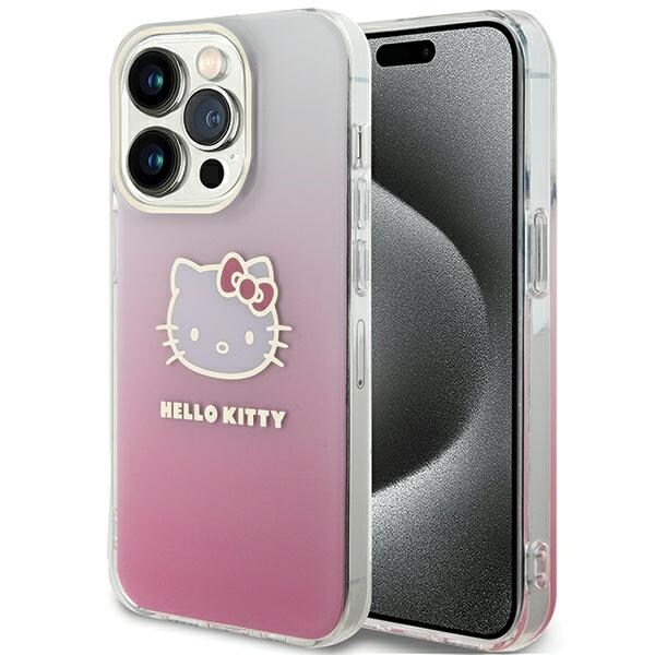 Hello Kitty IML Gradient Electrop Kitty Head tapauksessa iPhone 13 Pro / 13 - vaaleanpunainen