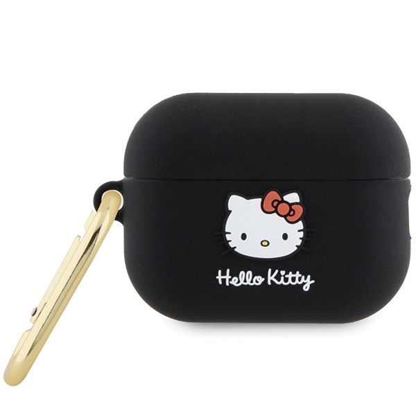 Hello Kitty Silikoninen 3D Kitty Head -kotelo AirPods Pro 2:lle (2022/2023) - musta