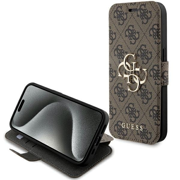 Guess 4G Metal Logo kotelo iPhone 15 Pro Maxille - ruskea