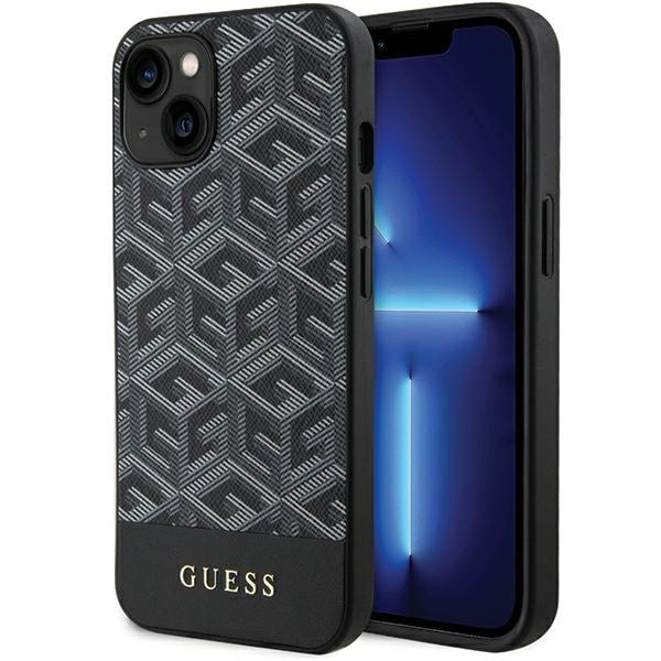 Guess GCube Stripes MagSafe -kotelo iPhone 15 / 14 / 13 - musta
