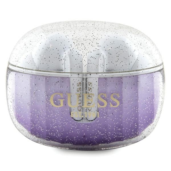 Guess Glitter Gradient TWS Bluetooth-kuulokkeet telakointiasemalla - violetti