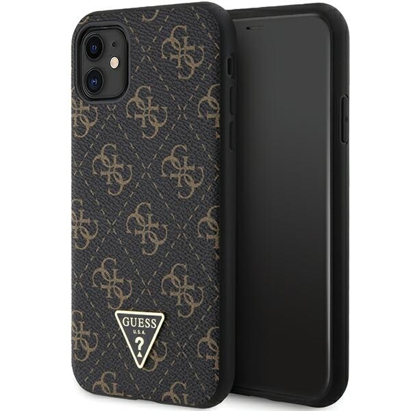 Guess 4G Kolmio Metal Logo tapauksessa iPhone 11 / XR - musta