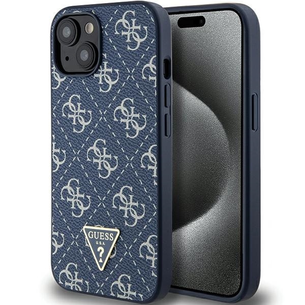Guess 4G kolmio metalli logo tapauksessa iPhone 15 Plus / 14 Plus - sininen