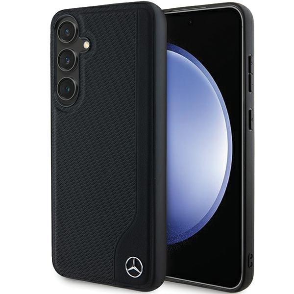 Mercedes Nahkainen, kohokuvioitu MagSafe-kotelo Samsung Galaxy S24:lle - musta