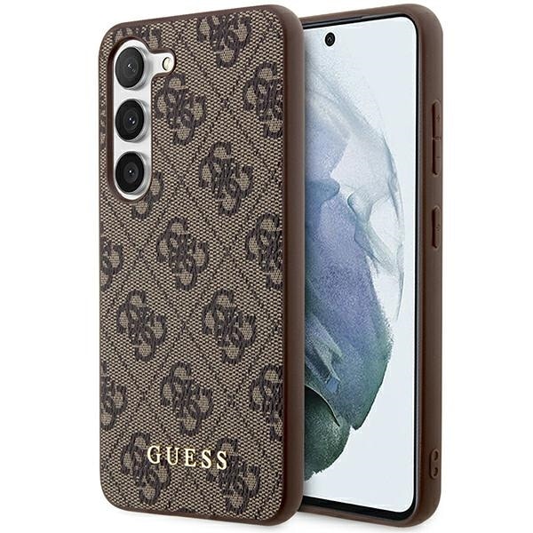 Guess 4G metalli kultainen logo kotelo Samsung Galaxy S24+ - ruskea