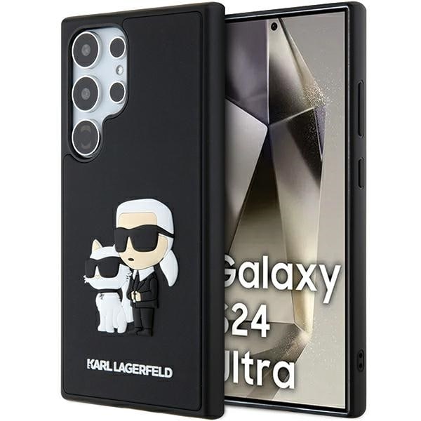 Karl Lagerfeld 3D kumi Karl&Choupette tapauksessa Samsung Galaxy S24 Ultra - musta