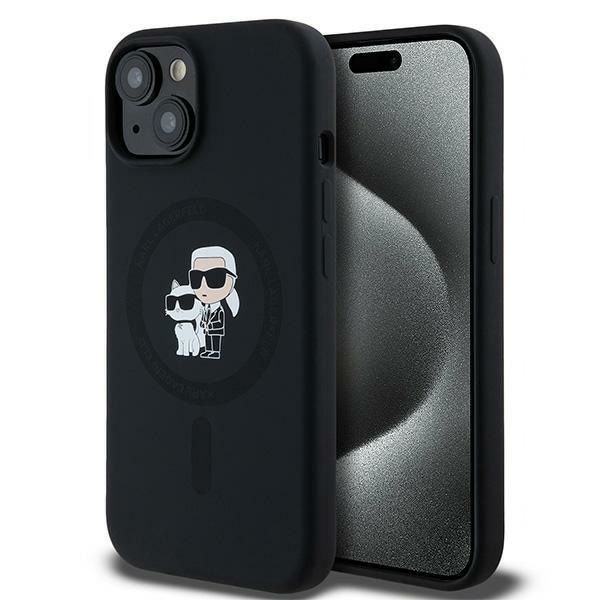 Karl Lagerfeld Silikoni Karl&Choupette MagSafe kotelo iPhone 15 Plus / 14 Plus - musta