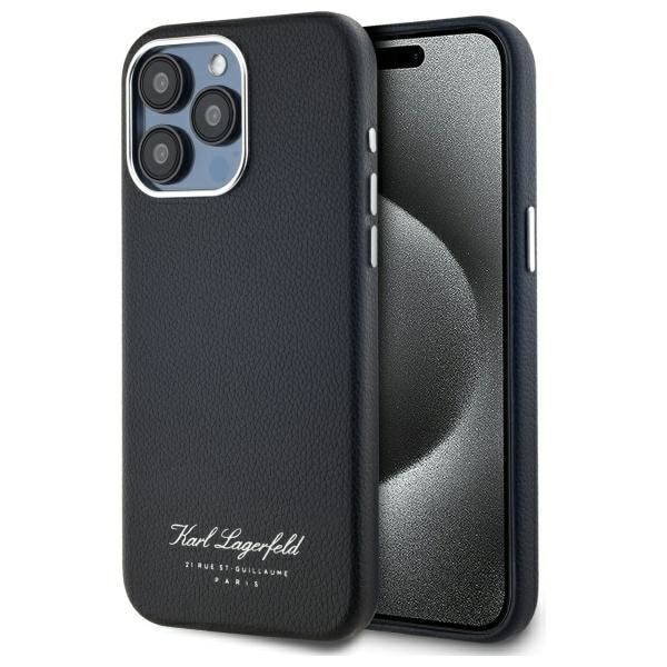 Karl Lagerfeld Hotel RSG Case for iPhone 15 Pro Max - Musta