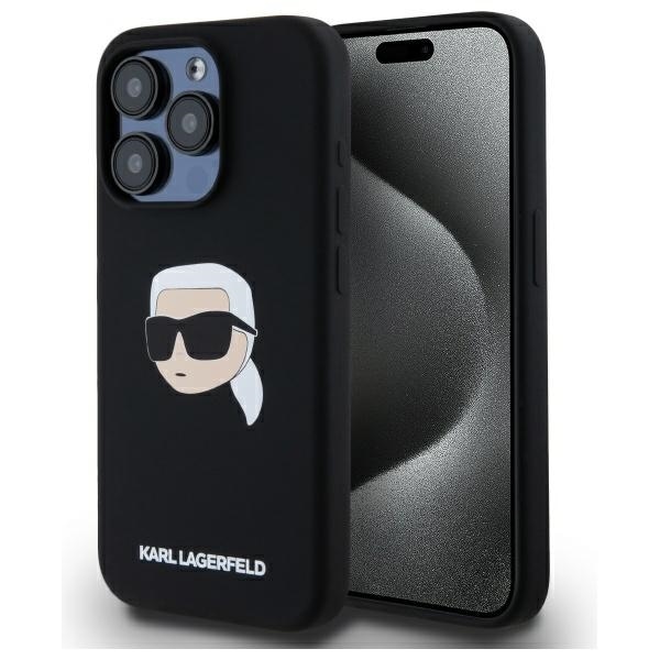 Karl Lagerfeld KLHMP15LSKHPPLK iPhone 15 Pro 6.1" musta kovakotelo MagSafe Karl Head Print