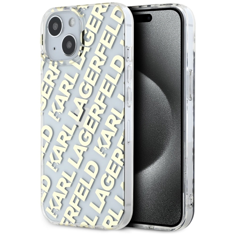 Karl Lagerfeld IML IML Fullover Logo tapauksessa iPhone 15 / 14 / 13 - kultaa