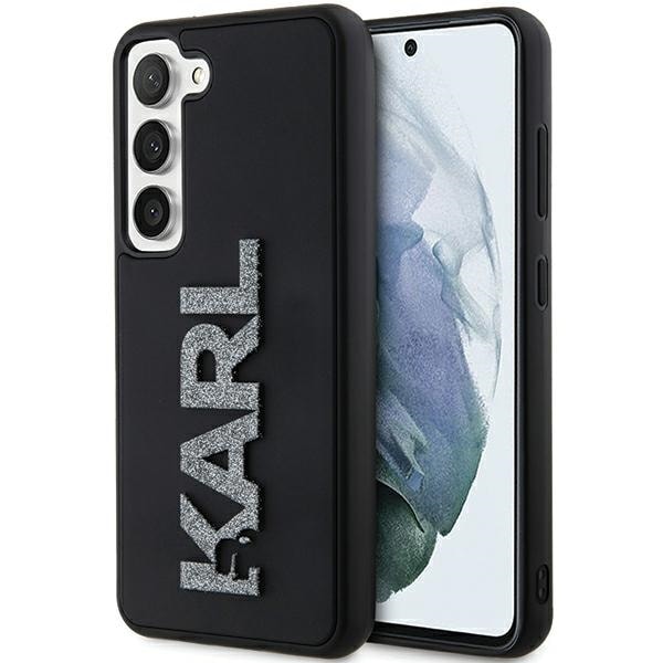 Karl Lagerfeld 3D kumi Glitter Logo tapauksessa Samsung Galaxy S24 - musta