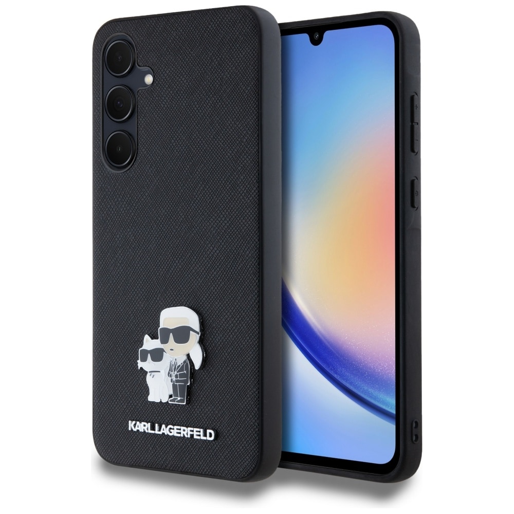 Karl Lagerfeld Saffiano Karl&Choupette Pin tapauksessa Samsung Galaxy A35 - musta