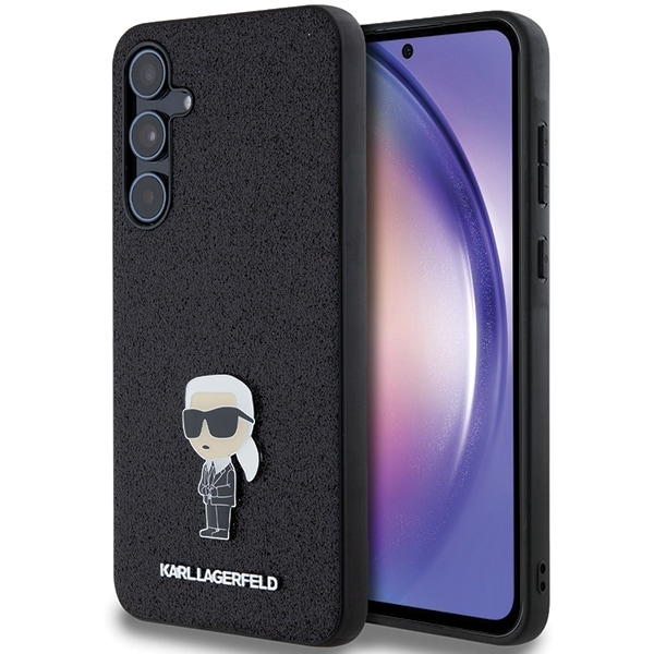 Karl Lagerfeld Kiinteä Glitter Ikonik Logo Metal Pin tapauksessa Samsung Galaxy A55 - musta