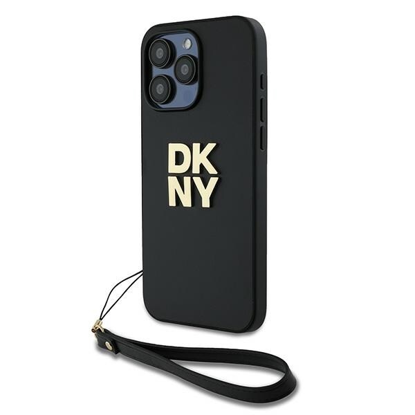 DKNY Rannehihna Stock Logo tapauksessa iPhone 15 Pro Max - musta