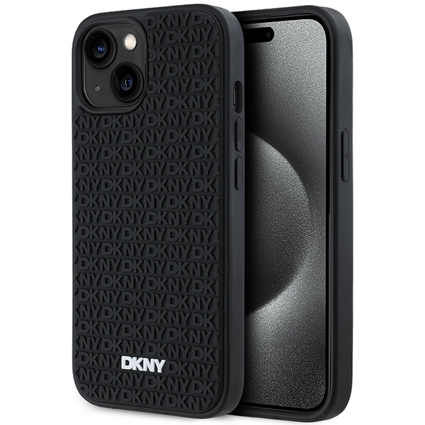 DKNY 3D kumi toista kuvio tapauksessa iPhone 15/14/13 - musta