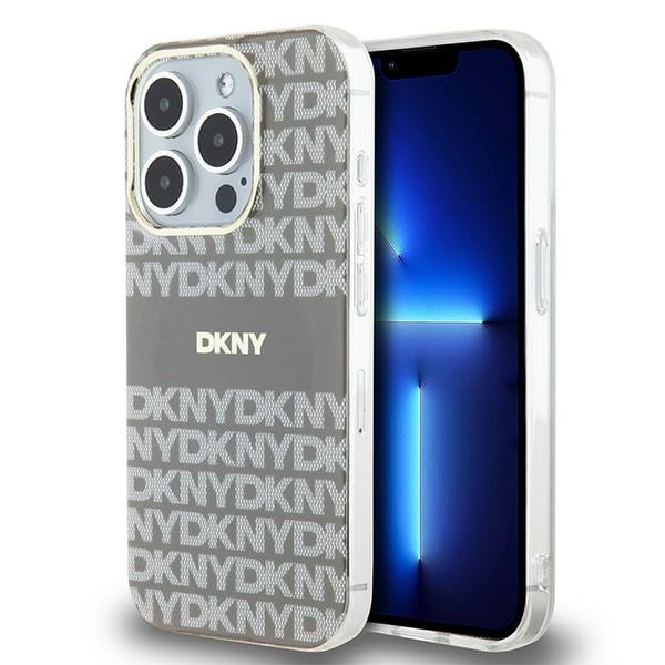 DKNY IML Mono & Stripe MagSafe kotelo iPhone 15 Pro:lle - beige