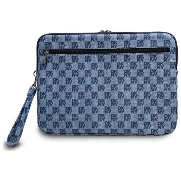 DKNY Sleeve Checkered Pattern Printed Stripes 14" Laptop Case - sininen