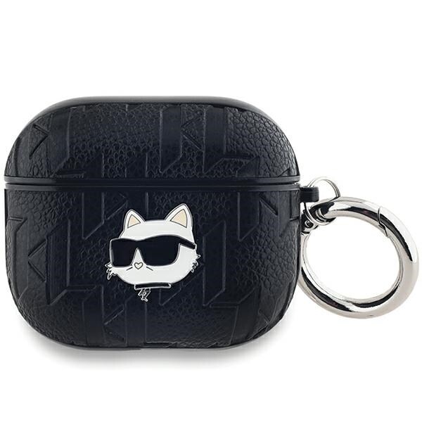 Karl Lagerfeld Monogram Choupette Head -kotelo AirPods 3:lle - musta