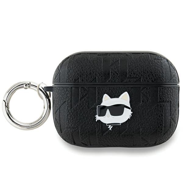 Karl Lagerfeld Monogram Choupette Head -kotelo AirPods Pro 2:lle - musta