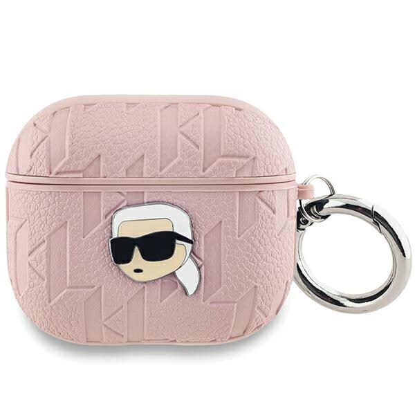 Karl Lagerfeld Monogram Karl Head -kotelo AirPods 3:lle - vaaleanpunainen
