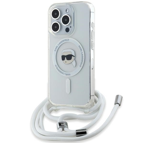 Karl Lagerfeld Crossbody IML Karl Head MagSafe kotelo iPhone 15 Pro Max - läpinäkyvää