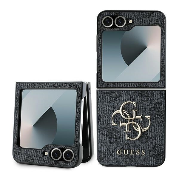 Guess Nahka 4G Metal Logo Case for Samsung Galaxy Z Flip 6 - musta