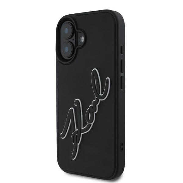 Karl Lagerfeld 3D kumi allekirjoitus iPhone 16 Case - musta