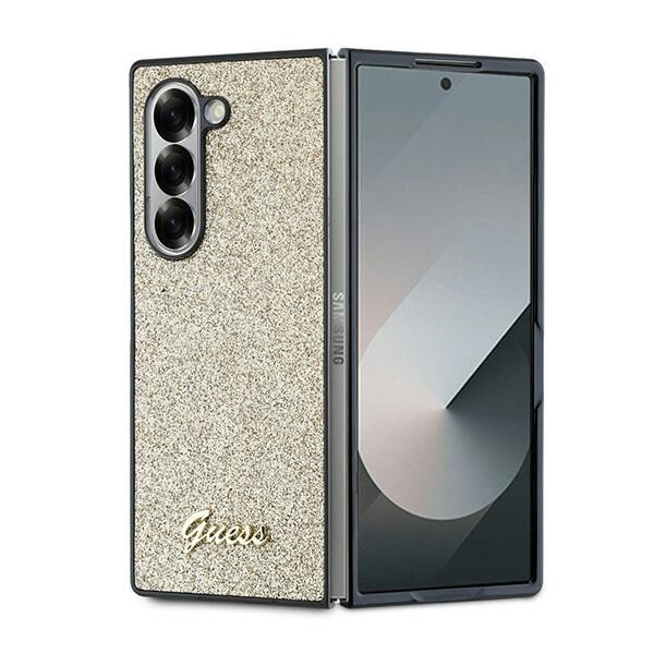 Guess 4G Glitter Script Kotelo Samsung Galaxy Z Fold 6:lle - kultainen