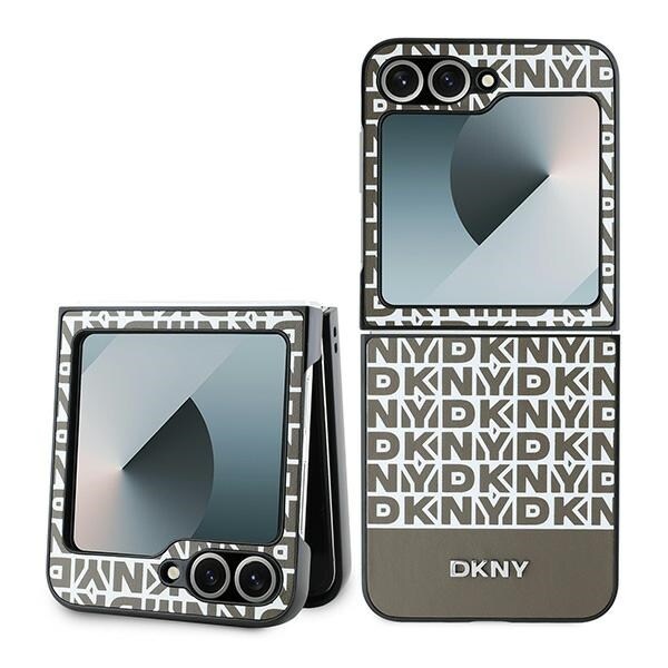 DKNY Toista kuvio Bottom Stripe Kotelo Samsung Galaxy Z Flip 6 - ruskea