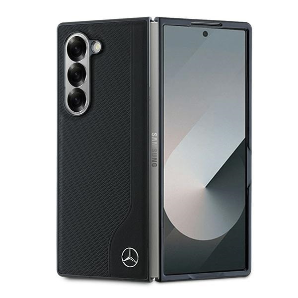 Mercedes Nahkainen puujäljitelmä MagSafe-kotelo Samsung Galaxy Z Fold 6 - musta