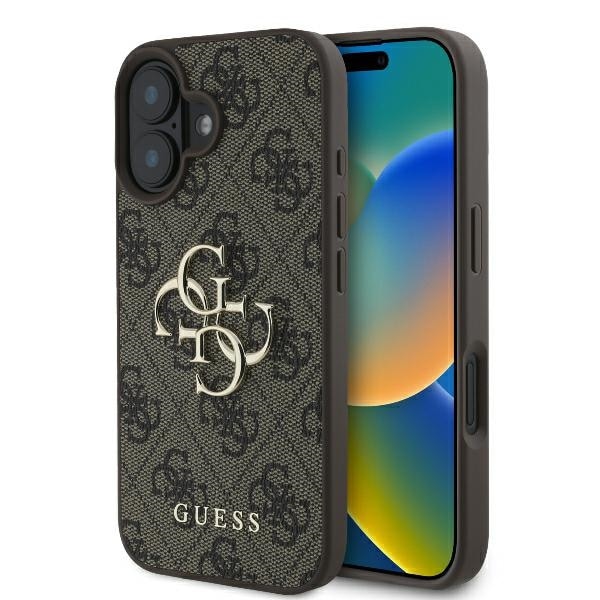 Guess 4G Iso logo kotelo iPhone 16 Plus - Ruskea
