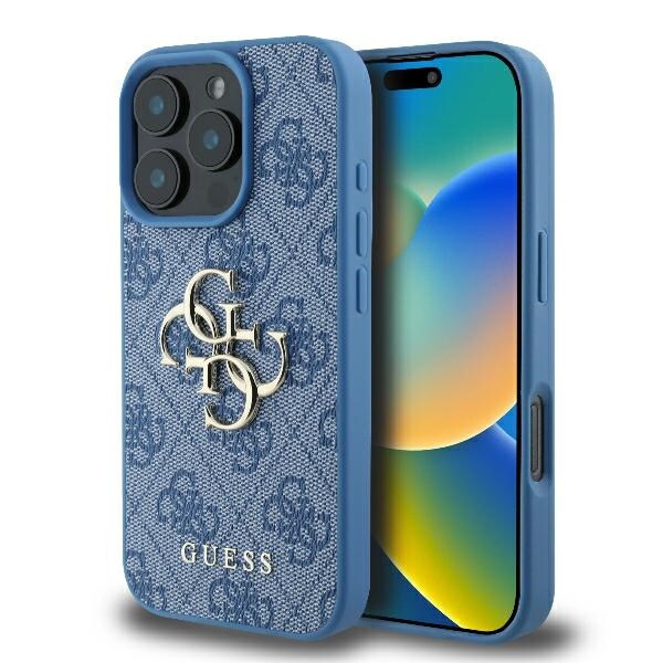 Guess 4G Big Logo Case for iPhone 16 Pro - sininen