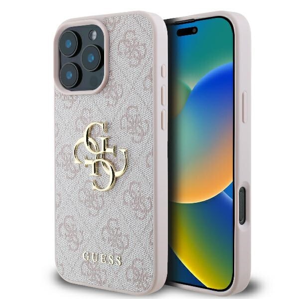 Guess 4G Big Logo Case for iPhone 16 Pro Max - vaaleanpunainen