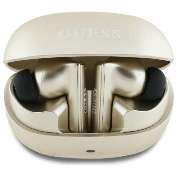 Guess Bluetooth-kuulokkeet GUTWST88MCTGD TWS + telakointiasema kultainen, logo kapselissa