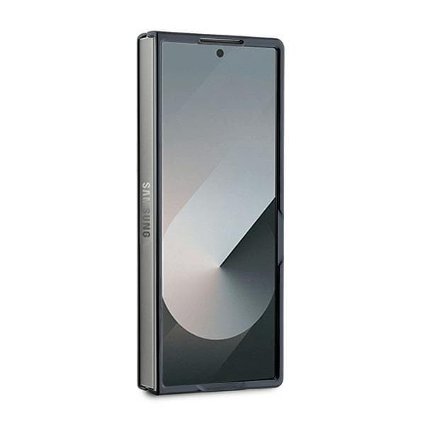 DKNY Magsafe Plain Nahka Metal Stack Logo Case for Samsung Galaxy Z Fold 6 - Musta