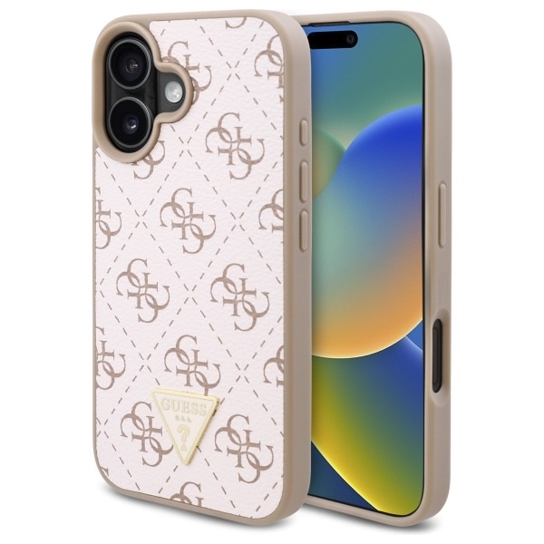 Guess Uusi 4G-kolmio kotelo iPhone 16 Plus - Valkoinen